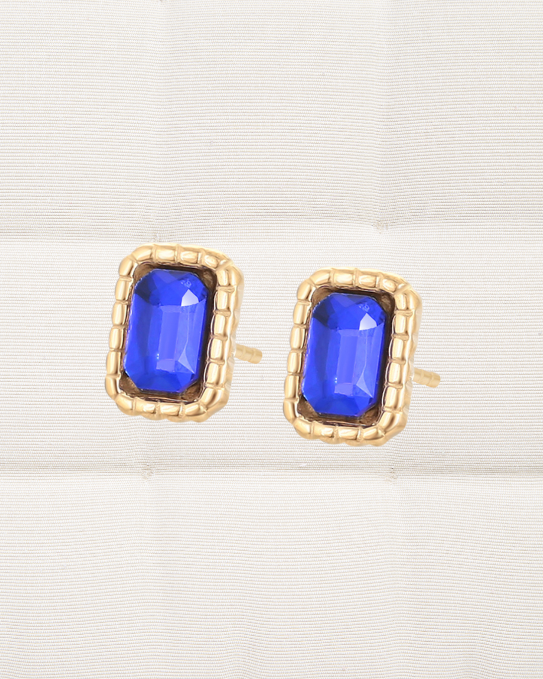 Dark Blue Rectangle Earrings