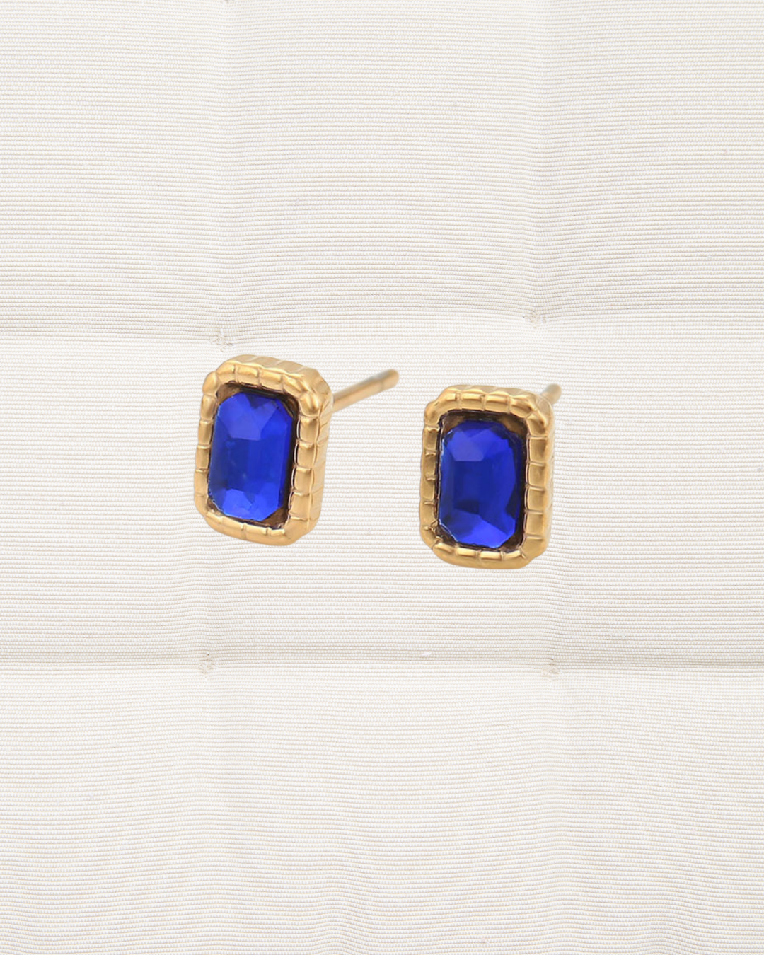 Dark Blue Rectangle Earrings