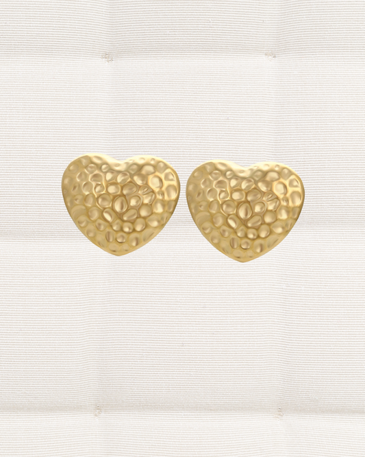Hammered Gold Hearts
