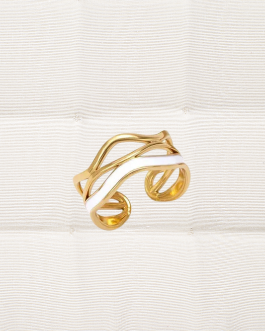 Edgy White Ring