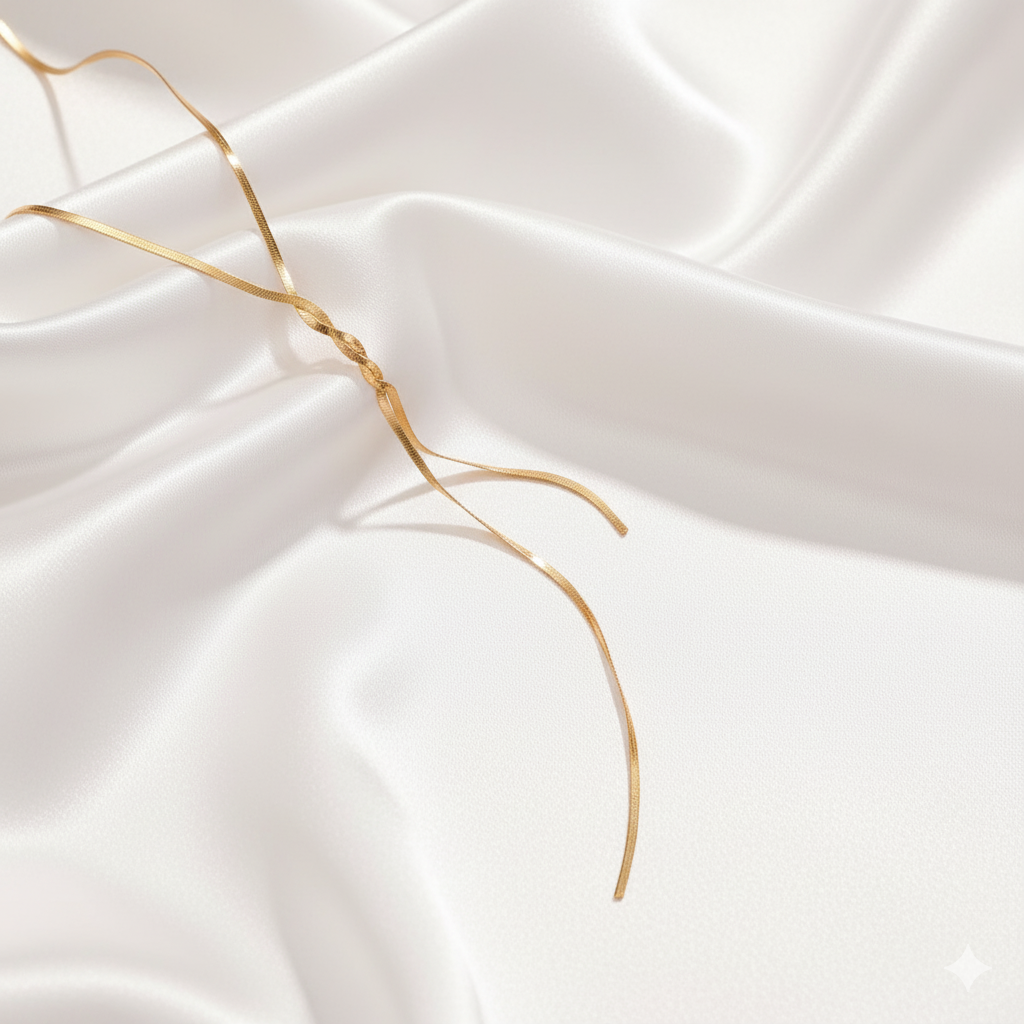 Herringbone Snake Hanging Necklace